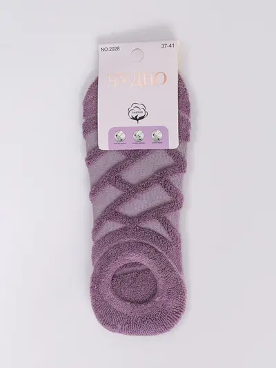 Носки сиреневые с геометричной вышивкой